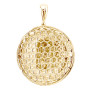 Back view of the Baguette Diamonds Jesus Pendant for Men Solid 10K or 14K Gold Round Medallion in Yellow color img