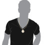 Baguette Diamonds Jesus Pendant for Men Solid 10K or 14K Gold Round Medallion in Yellow color on the body img