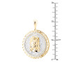 Size demonstration - Baguette Diamonds Jesus Pendant for Men Solid 10K or 14K Gold Round Medallion in Yellow color near the ruler img