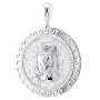 Baguette Diamonds Jesus Pendant for Men Solid 10K or 14K Gold Round Medallion in White color  img
