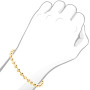 Ball 10K Yellow Gold Moon Cut Chain Bracelet 5mm 7.5-9in in Yellow color on the body img