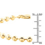 Size demonstration - Ball 10K Yellow Gold Moon Cut Chain Bracelet 5mm 7.5-9in in Yellow color near the ruler img