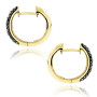 Back view of the Black and White Diamond Hoop Earrings 0.64ct 10K Gold in Yellow color img