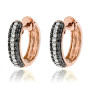 Black and White Diamond Hoop Earrings 0.64ct 10K Gold in Rose color img