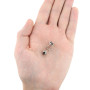 Black and White Diamond Stud Earrings Halo Design 3ct 14K Gold in Black color img