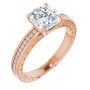 Camilla Lab Grown Diamond Ring | 2 Carat Cushion Diamond Accented Engagement Ring in Rose color img