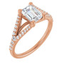 Caroline 1 Carat Emerald Diamond Accented Engagement Ring in Rose color img
