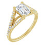 Caroline 1 Carat Emerald Diamond Accented Engagement Ring in Yellow color  img