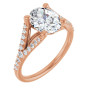 Caroline 2 Carat Oval Diamond Accented Engagement Ring in Rose color img