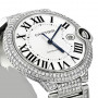 Cartier Ballon Bleu Stainless Steel Men's Diamond Watch 42mm ~8ct Automatic Movement (front view) img