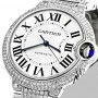 Cartier Ballon Bleu Stainless Steel Women's Diamond Watch 28mm ~7ct (front view) img
