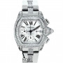 Cartier Roadster Stainless Steel Men's Diamond Watch 42mm ~5ct Automatic Movement (front view) img