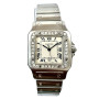 Cartier Santos de Cartier Stainless Steel Women's Diamond Watch 29mm 0.85ct (front view) img