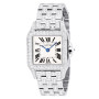 Cartier Santos Demoiselle Stainless Steel Women's Diamond Watch 26mm 6.63ct (front view) img