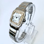Cartier Santos Galbee 18K Gold and Stainless Steel Diamond Women's Watch 24mm 0.54ct (front view) img