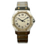 Cartier Santos Octagon Women's 18K Gold Diamond Watch | 31mm | Quartz | 0.38ct | Cream Dial (front view) img