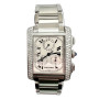 Cartier Tank Francaise Stainless Steel Women's Diamond Watch 28mm ~1ct (front view) img