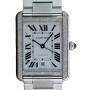Cartier Tank Solo Stainless Steel Women's Diamond Watch 31mm ~1ct Automatic Movement (front view) img