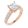Charlie 2 Carat Square Diamond Accented Engagement Ring in Rose color img
