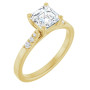 Claire 1 Carat Asscher Diamond Accented Engagement Ring in Yellow color  img