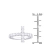 Size demonstration - 14K White Gold Cross Diamond Ring for Women Lab or Natural Diamonds in White color near the ruler img
