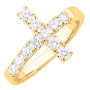 14K White Gold Cross Diamond Ring for Women Lab or Natural Diamonds in Yellow color  img