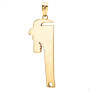 Back view of the 14K Yellow Gold Wrench Custom Large Diamond Pendant For Men 3 Inches Trade Tools in Yellow color img