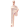 14K Yellow Gold Wrench Custom Large Diamond Pendant For Men 3 Inches Trade Tools in Rose color img