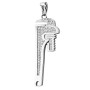 14K Yellow Gold Wrench Custom Large Diamond Pendant For Men 3 Inches Trade Tools in White color  img