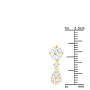 Size demonstration - Elegant 14K White Gold Diamond Drop Earrings for Women | Princess Marquise Round Cut | 1ct in Yellow color near the ruler img