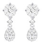 Elegant 14K White Gold Diamond Drop Earrings for Women | Princess Marquise Round Cut | 1ct in White color  img