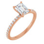 Eliana 1 Carat Emerald Diamond Accented Engagement Ring in Rose color img