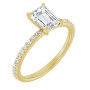 Eliana 1 Carat Emerald Diamond Accented Engagement Ring in Yellow color  img