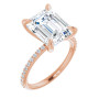 Eliana 5 Carat Emerald Diamond Accented Engagement Ring in Rose color img