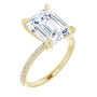 Eliana 5 Carat Emerald Diamond Accented Engagement Ring in Yellow color  img