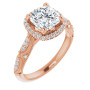 Elise Lab Grown Diamond Ring | 2 Carat Cushion Diamond Halo-Style Engagement Ring in Rose color img