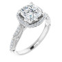 Elise Lab Grown Diamond Ring | 2 Carat Cushion Diamond Halo-Style Engagement Ring in White color  img