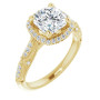 Elise Lab Grown Diamond Ring | 2 Carat Cushion Diamond Halo-Style Engagement Ring in Yellow color  img