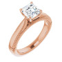 Ellie 1 Carat Asscher Diamond Solitaire Engagement Ring in Rose color img