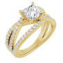Eloise 1 Carat Square Diamond Accented Engagement Ring in Yellow color  img