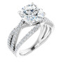 Eloise 2.5 Carat Round Diamond Accented Engagement Ring in White color  img