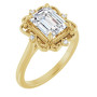 Ember Lab Grown Diamond Ring | 2 Carat Emerald Diamond Vintage-Inspired Engagement Ring in Yellow color  img