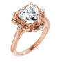 Ember Lab Grown Diamond Ring | 2 Carat Heart Diamond Vintage-Inspired Engagement Ring in Rose color img