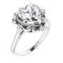 Ember Lab Grown Diamond Ring | 2 Carat Heart Diamond Vintage-Inspired Engagement Ring in White color  img