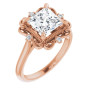 Ember Lab Grown Diamond Ring | 1.5 Carat Square Diamond Vintage-Inspired Engagement Ring in Rose color img