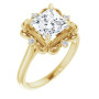 Ember Lab Grown Diamond Ring | 1.5 Carat Square Diamond Vintage-Inspired Engagement Ring in Yellow color  img