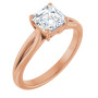 Emily 1 Carat Asscher Diamond Solitaire Engagement Ring in Rose color img