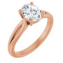 Emily 1 Carat Oval Diamond Solitaire Engagement Ring in Rose color img