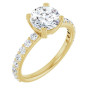 Evelyn 1.5 Carat Round Diamond Accented Engagement Ring in Yellow color  img