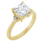 Gemma 2 Carat Asscher Diamond Accented Engagement Ring in Yellow color  img